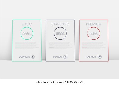 Hosting tariff, great design for any purposes. Layout template website design web concept. Banner background. Information building icon - vector business web symbol. Price table template.