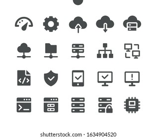 Hosting UI Pixel Perfect Well-crafted Vector Solid Icons 48x48 Ready for 24x24 Grid for Web Graphics and Apps. Simple Minimal Pictogram