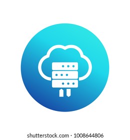 hosting vector icon, server and cloud