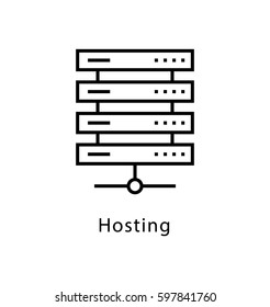 Hosting Vector Line Icon
