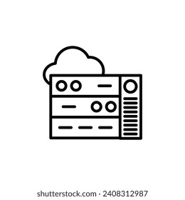 Hosting vector line icon illustration.