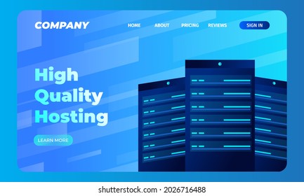 Hosting Web Design Blue Color