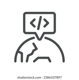 Hosting und Web-Grafiken verwandte Symbol-Umriss und Linear-Vektorgrafik.
