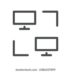 Hosting y gráficos web relacionados contorno de icono y vector lineal.