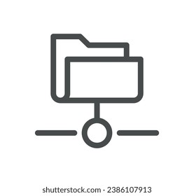 Hosting y gráficos web relacionados contorno de icono y vector lineal.