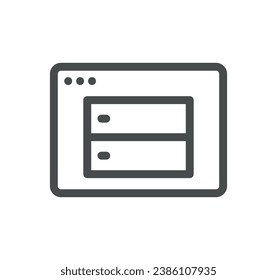 Hosting and web graphics related icon outline and linear vector.