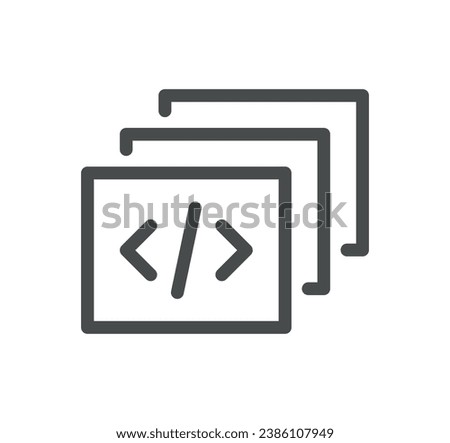 Hosting and web graphics related icon outline and linear vector.