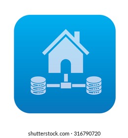 Hosting,Database,network server icon on blue background,clean vector