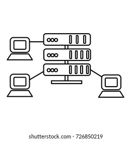 hosting,network servers vector line icon, sign, illustration on background, editable strokes