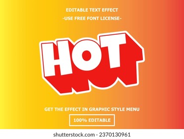 Hot 3D editable text effect template. Style premium free font license vector