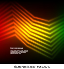 Hot abstract background of bright glow perspective with lighting lines. Gorgeous graphic image template. Abstract vector Illustration eps 10 for your business brochure