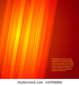 Hot abstract background of bright glow perspective with lighting lines. Gorgeous graphic image template. Abstract vector Illustration eps 10 for your business brochure