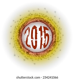 Hot abstract circle with new yer 2015 numbers. 