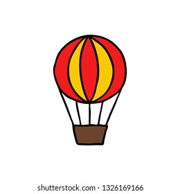 hot air ballon doodle icon