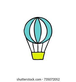 hot air ballon doodle icon