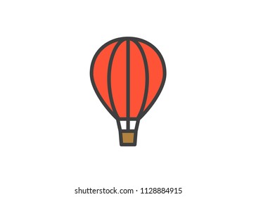 Hot Air Ballon icon, filled line icon