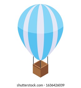 Hot air ballon icon. Isometric of hot air ballon vector icon for web design isolated on white background