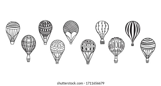 Hot air ballon outline