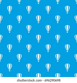 Hot air ballon pattern repeat seamless in blue color for any design. Vector geometric illustration