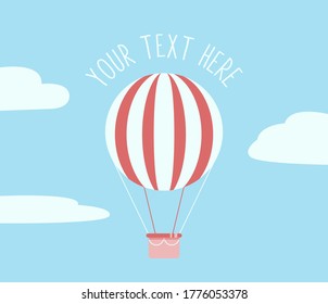 Hot air ballon poster template