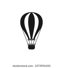 Hot air ballon Silhouette. Vector illustration.