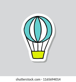 hot air ballon sticker doodle icon