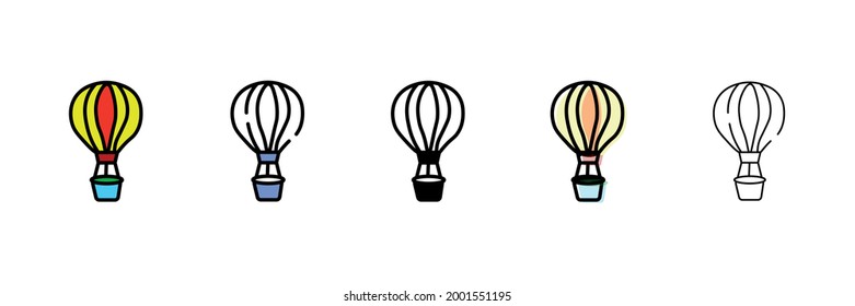 hot air ballon vector type icon