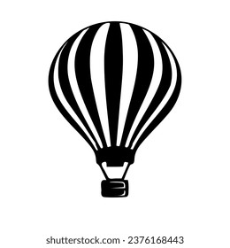 Hot air ballon with white and black stripes