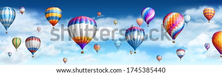 Hot air ballons over cloudy sky.EPS 10 contains transparency. Stock photo © 