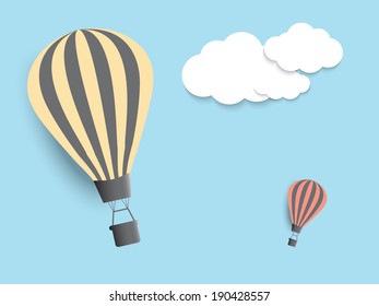 Hot air ballons in the sky EPS10