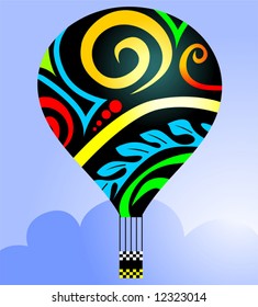  hot air balloon in air	