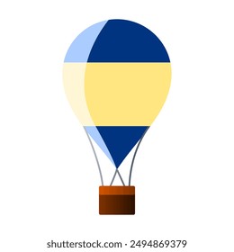 Heißluftballon, Luftschiffballon, Heißluftballon-Vektorillustration. Grafik isoliert auf weißem, Ballon-Festival.