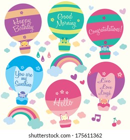 Hot Air Balloon Animals Clip Art