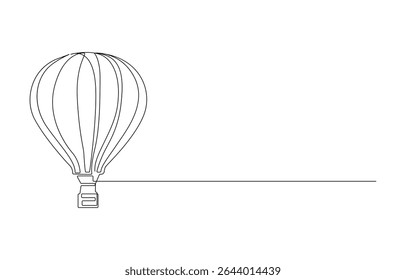 Hot Air Balloon Ascent A Continuous Line Drawing