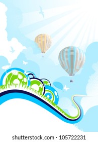Hot air balloon background
