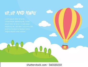 A hot air balloon background with space for text.