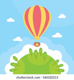 A hot air balloon background with space for text.