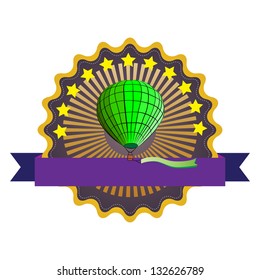 Hot air balloon badge, vector format