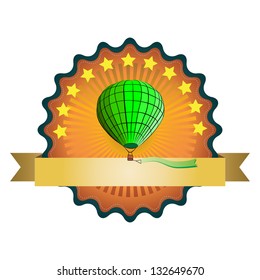 Hot air balloon badge, vector format