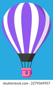 hot air balloon with basket for aeronautics