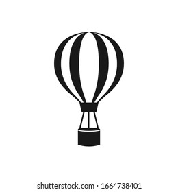 Hot air balloon, basket vector icon