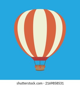 Hot air balloon with beige and orange stripes