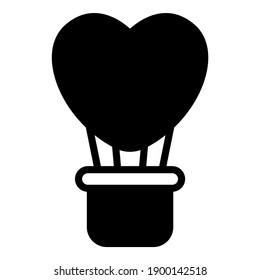 icono del vector negro del globo aerostático