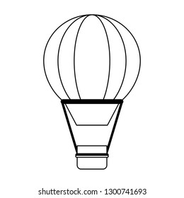 Hot air balloon in black and white