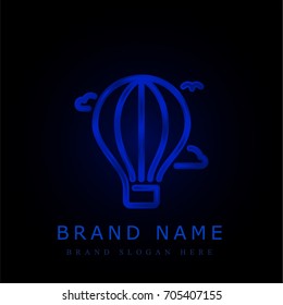 Hot air balloon blue chromium metallic logo