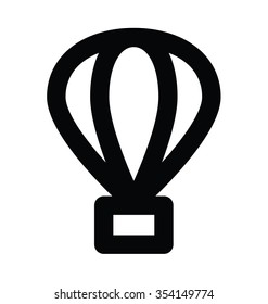 Hot Air Balloon Bold Line Vector Icon 