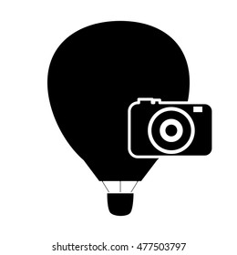 hot air balloon and camera icon