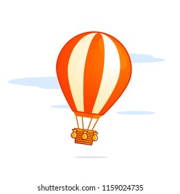 Hot air balloon cartoon vector illustration.