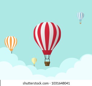 Hot Air Balloon and Clouds