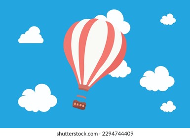 Hot Air Balloon and Clouds